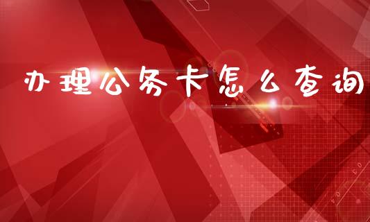 办理公务卡怎么查询_https://m.eyunqq.com_新股申购_第1张
