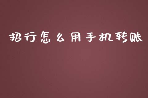 招行怎么用手机转账_https://m.eyunqq.com_基金交易_第1张