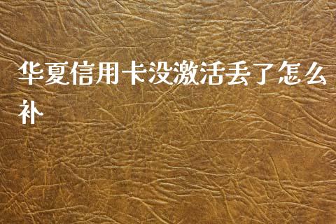 华夏信用卡没激活丢了怎么补_https://m.eyunqq.com_新股申购_第1张