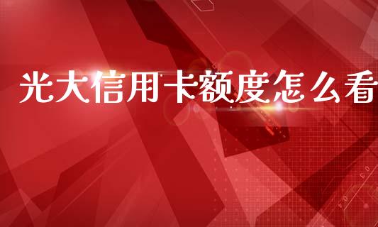 光大信用卡额度怎么看_https://m.eyunqq.com_融资融券_第1张