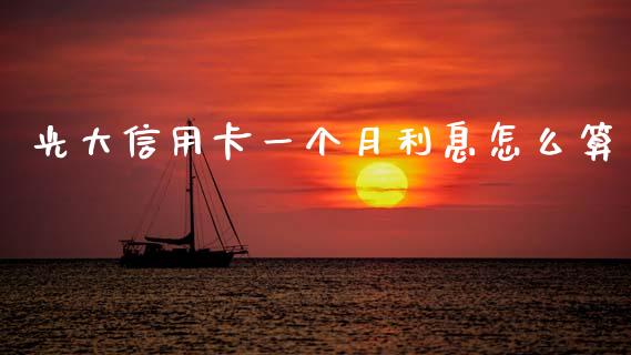 光大信用卡一个月利息怎么算_https://m.eyunqq.com_基金交易_第1张