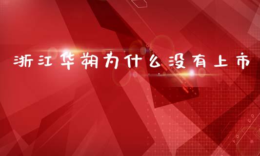 浙江华朔为什么没有上市_https://m.eyunqq.com_基金交易_第1张