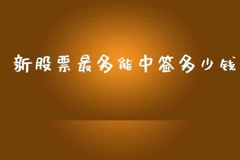 新股票最多能中签多少钱_https://m.eyunqq.com_新股申购_第1张