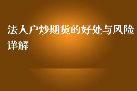 法人户炒期货的好处与风险详解_https://m.eyunqq.com_融资融券_第1张