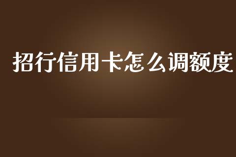 招行信用卡怎么调额度_https://m.eyunqq.com_期货投资学习_第1张