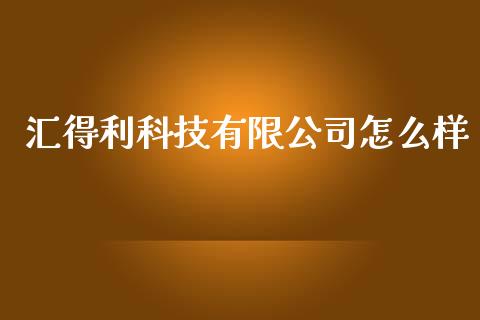 汇得利科技有限公司怎么样_https://m.eyunqq.com_期货投资学习_第1张