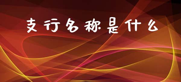 支行名称是什么_https://m.eyunqq.com_期货投资学习_第1张