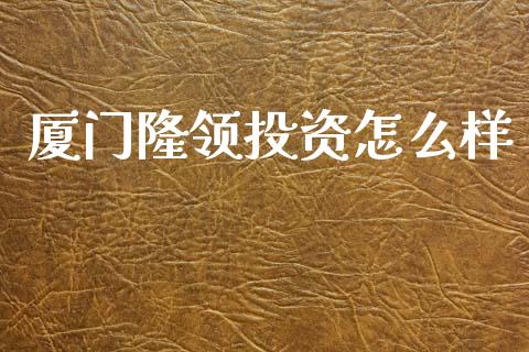 厦门隆领投资怎么样_https://m.eyunqq.com_期货投资学习_第1张