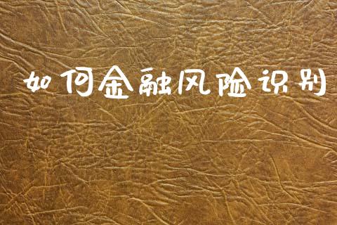 如何金融风险识别_https://m.eyunqq.com_期货投资学习_第1张