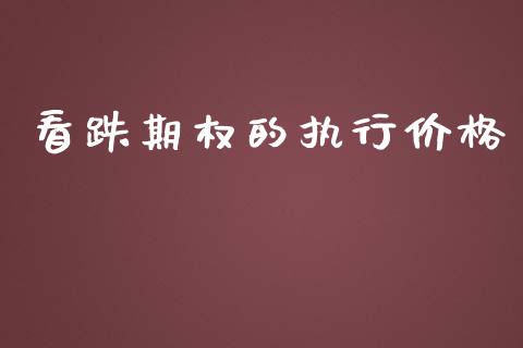 看跌期权的执行价格_https://m.eyunqq.com_期货投资学习_第1张