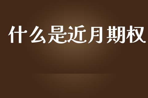 什么是近月期权_https://m.eyunqq.com_基金交易_第1张