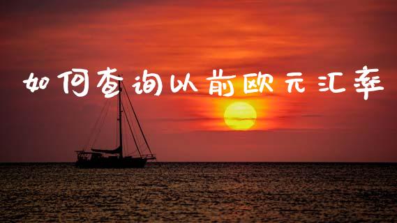 如何查询以前欧元汇率_https://m.eyunqq.com_期货投资学习_第1张