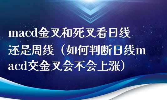 macd金叉和死叉看日线还是周线(如何判断日线macd交金叉会不会上涨)_融资融券_第1张_期货投资学习_新股申购_融资融券_基金交易 macd金叉和死叉看日线还是周线(如何判断日线macd交金叉会不会上涨)_https://m.eyunqq.com_融资融券_第1张