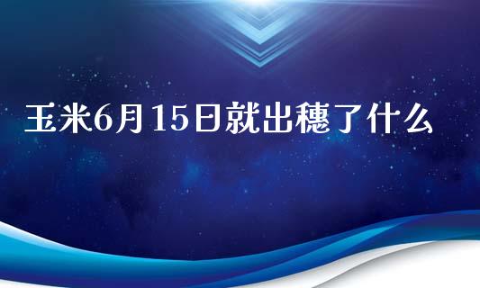 玉米6月15日就出穗了什么_期货投资学习_第1张_期货投资学习_新股申购_融资融券_基金交易 玉米6月15日就出穗了什么_https://m.eyunqq.com_期货投资学习_第1张