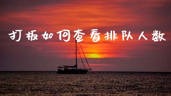 打板如何查看排队人数_https://m.eyunqq.com_基金交易_第1张