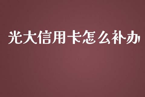 光大信用卡怎么补办_https://m.eyunqq.com_融资融券_第1张