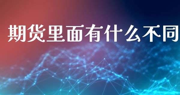 期货里面有什么不同_https://m.eyunqq.com_融资融券_第1张