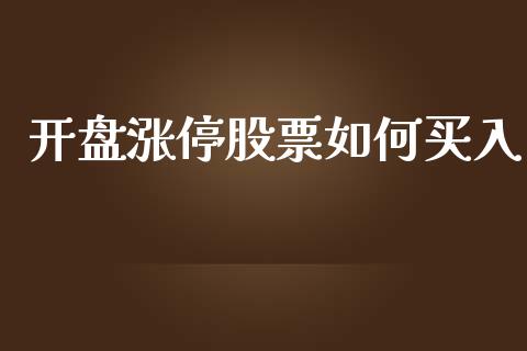 开盘涨停股票如何买入_https://m.eyunqq.com_新股申购_第1张