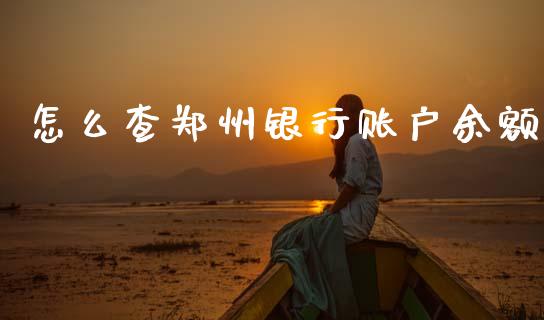怎么查郑州银行账户余额_https://m.eyunqq.com_期货投资学习_第1张