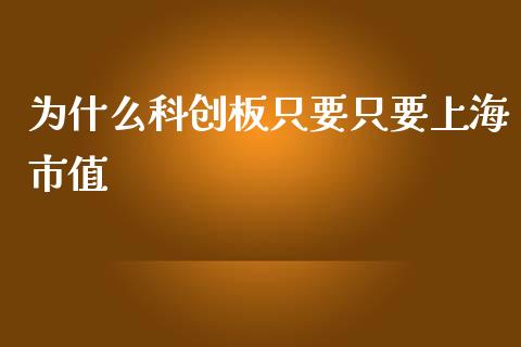 为什么科创板只要只要上海市值_https://m.eyunqq.com_期货投资学习_第1张