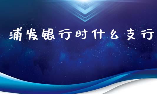 浦发银行时什么支行_https://m.eyunqq.com_新股申购_第1张