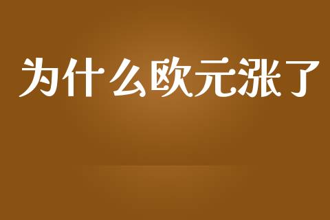 为什么欧元涨了_https://m.eyunqq.com_新股申购_第1张