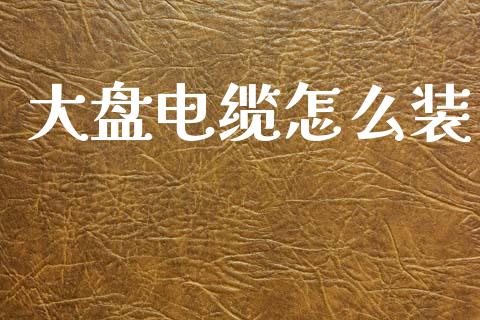 大盘电缆怎么装_https://m.eyunqq.com_融资融券_第1张