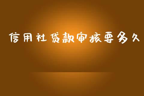 信用社贷款审核要多久_https://m.eyunqq.com_新股申购_第1张