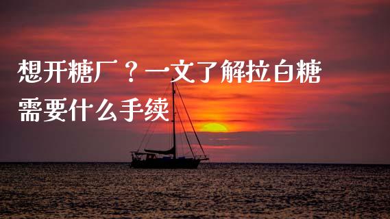 想开糖厂？一文了解拉白糖需要什么手续_https://m.eyunqq.com_新股申购_第1张