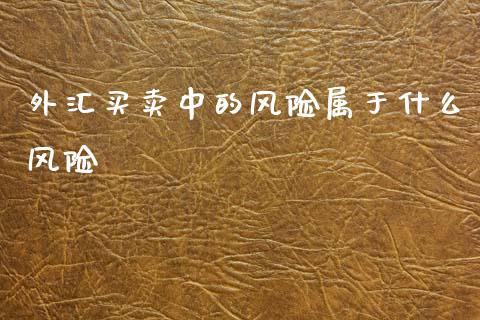 外汇买卖中的风险属于什么风险_https://m.eyunqq.com_新股申购_第1张
