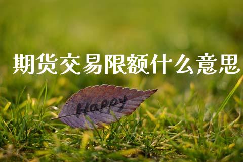 期货交易限额什么意思_https://m.eyunqq.com_基金交易_第1张