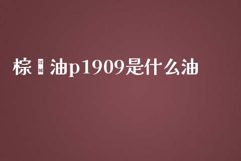 棕榈油p1909是什么油_https://m.eyunqq.com_新股申购_第1张