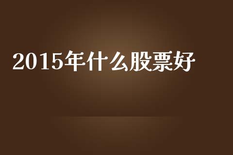 2015年什么股票好_https://m.eyunqq.com_基金交易_第1张