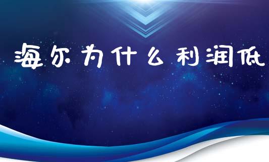 海尔为什么利润低_https://m.eyunqq.com_新股申购_第1张