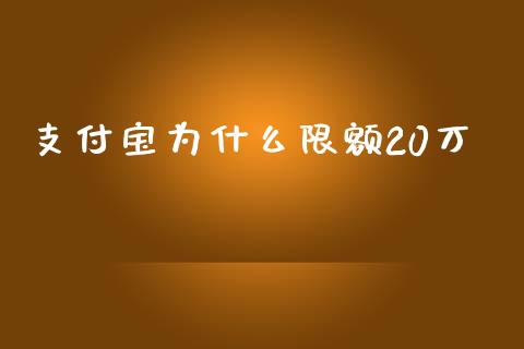 支付宝为什么限额20万_https://m.eyunqq.com_基金交易_第1张