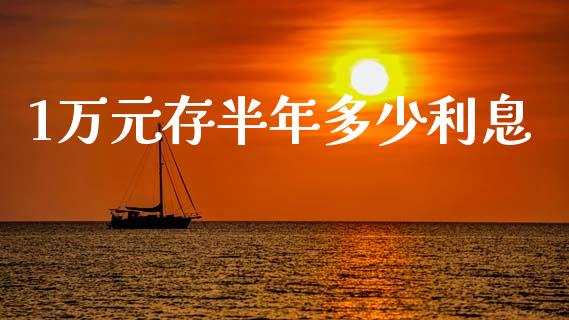 1万元存半年多少利息_https://m.eyunqq.com_期货投资学习_第1张