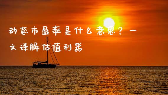 动态市盈率是什么意思？一文详解估值利器_https://m.eyunqq.com_期货投资学习_第1张