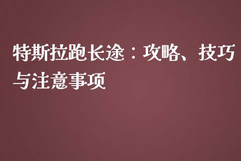 特斯拉跑长途：攻略、技巧与注意事项_https://m.eyunqq.com_基金交易_第1张