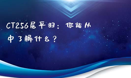 CT256层平扫：你能从中了解什么？_https://m.eyunqq.com_新股申购_第1张