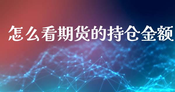 怎么看期货的持仓金额_https://m.eyunqq.com_期货投资学习_第1张