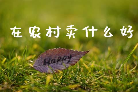 在农村卖什么好_https://m.eyunqq.com_新股申购_第1张