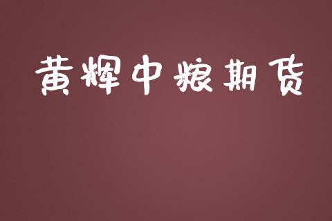 黄辉中粮期货_https://m.eyunqq.com_基金交易_第1张