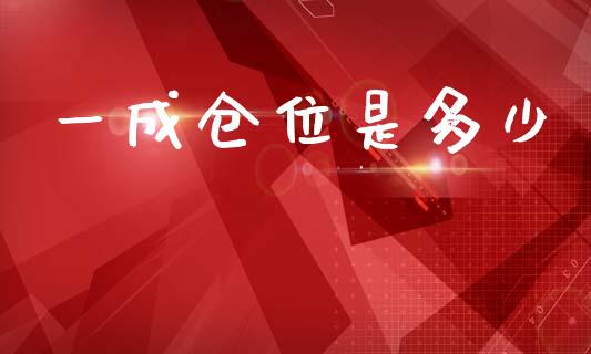 一成仓位是多少_https://m.eyunqq.com_基金交易_第1张