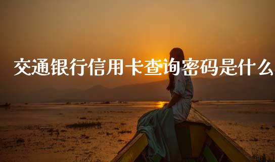 交通银行信用卡查询密码是什么_https://m.eyunqq.com_融资融券_第1张