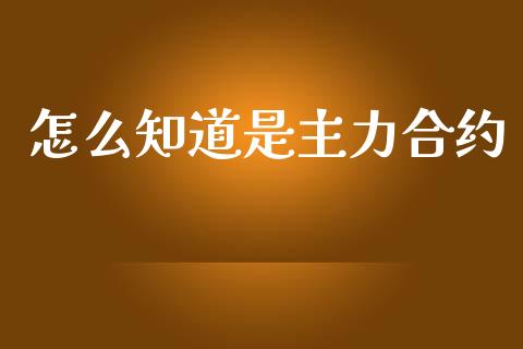 怎么知道是主力合约_https://m.eyunqq.com_基金交易_第1张