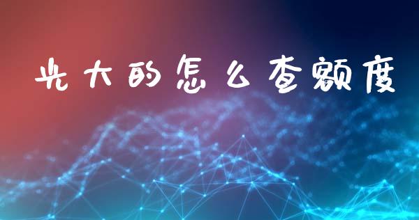 光大的怎么查额度_https://m.eyunqq.com_新股申购_第1张