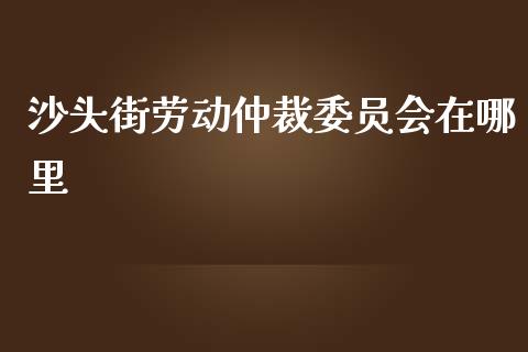 沙头街劳动仲裁委员会在哪里_https://m.eyunqq.com_期货投资学习_第1张