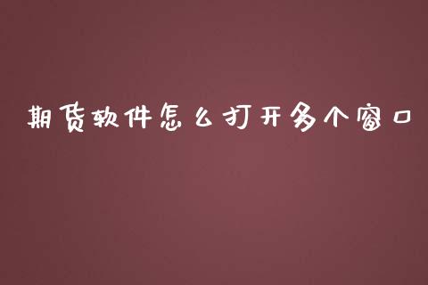期货软件怎么打开多个窗口_https://m.eyunqq.com_融资融券_第1张