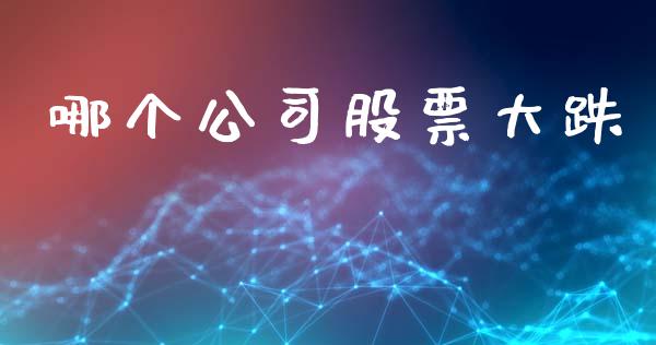 哪个公司股票大跌_https://m.eyunqq.com_基金交易_第1张