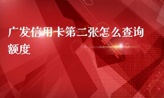 广发信用卡第二张怎么查询额度_https://m.eyunqq.com_融资融券_第1张